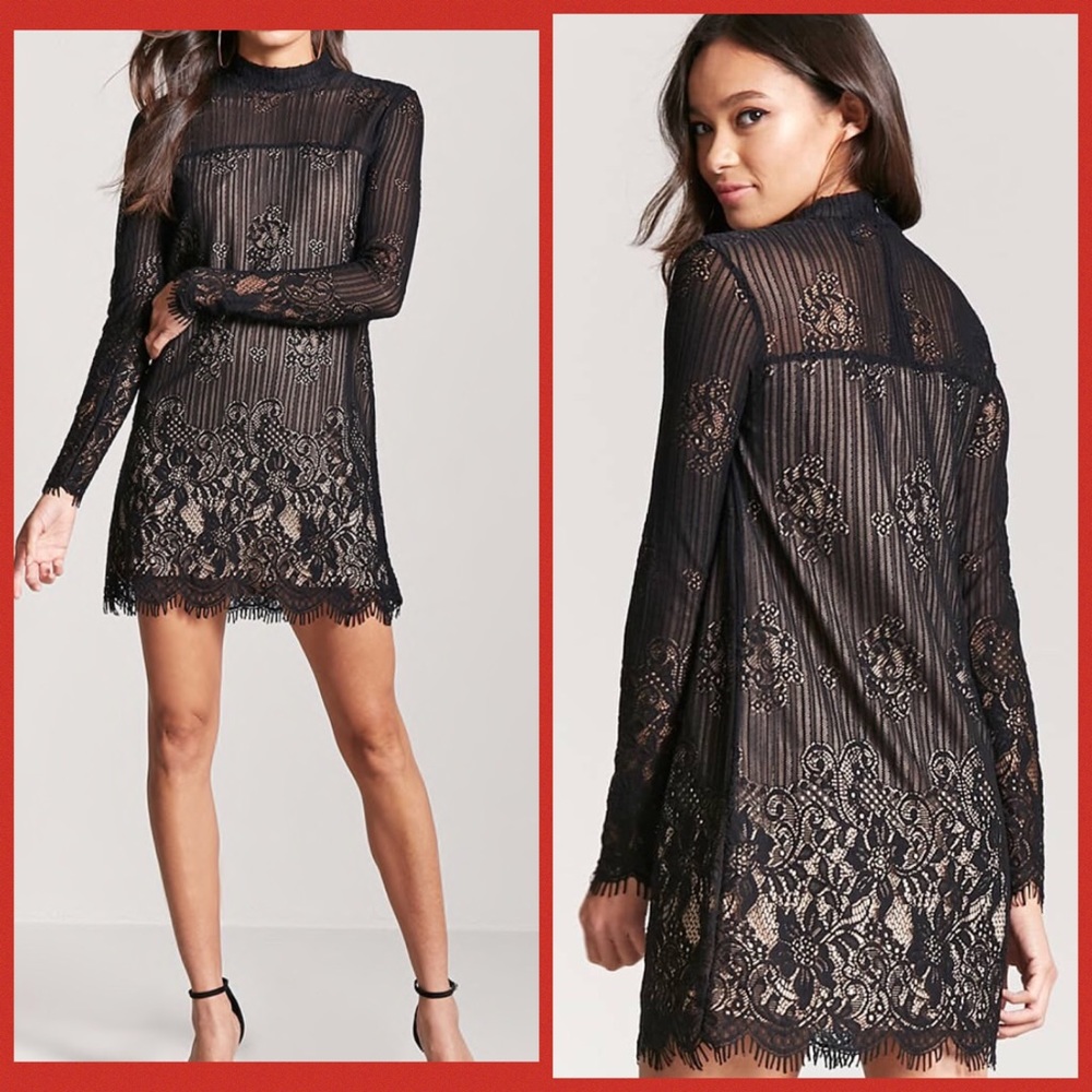 FOREVER 21 Crochet Lace Dress - SMALL